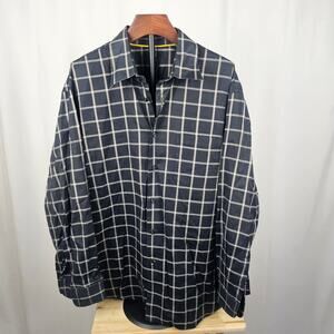 VTG 90's Robert Talbott Plaid Button Down Shirt XXL 100% Cotton USA